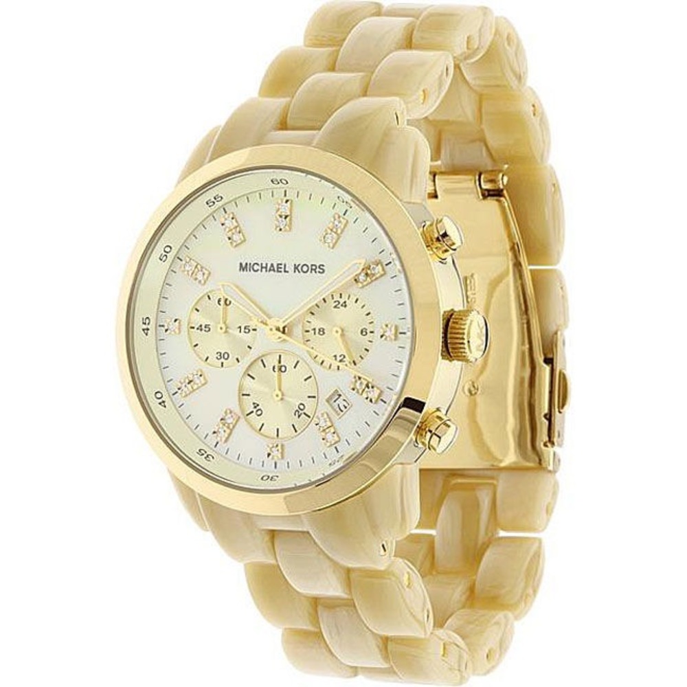 Michael Kori mother of pearl Jet Set watch
